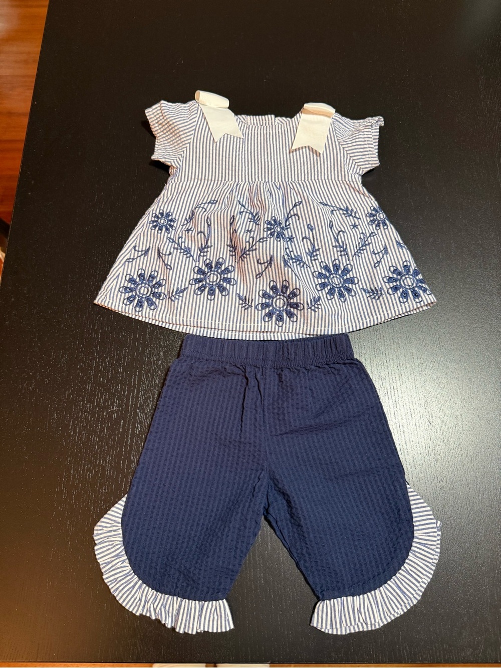 Rare Editions Infant Navy and White Set